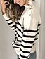 cheap Sweaters-Women&#039;s Basic Striped Turtleneck Pullover Sweater