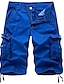 billige Shorts-Herre Shorts med lommer Shorts Arbejdsshorts Helfarve Multi lomme Knælængde Bomuld I-byen-tøj Gade Klassisk Grøn Blå