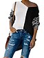 cheap Sweaters-Women&#039;s Pullover Sweater Jumper Knit Modern Style Round Neck Leopard Print Street Causal Active Casual Fall Winter Black with gray White with black S M L / Long Sleeve / Holiday / Color Block / Loose