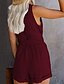 cheap Women&#039;s Jumpsuits-Women&#039;s Romper Solid Color Casual Casual Daily Sleeveless Standard Fit Wine Red Blue White S M L Summer