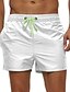 cheap Men&#039;s Bottoms-Men&#039;s Shorts Solid Color Elastic Waist Elastic Drawstring Design Short Outdoor Sports Home Holiday Simple Casual / Sporty Green White Inelastic