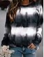 cheap Hoodies &amp; Sweatshirts-Women&#039;s Pullover Sweatshirt Pullover Streetwear Casual Print Blue Purple Gray Color Block Tie Dye Daily Round Neck Long Sleeve