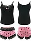 cheap Sleep &amp; Lounge-Women&#039;s 1 set Loungewear Sets Casual Lace Comfort Heart Color Block Polyester Home Party Holiday V Wire Gift Strap Top Sleeveless Hole Shorts Spring Summer Black Wine / Seamed / Sport