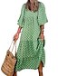 cheap Casual Dresses-Autumn Women&#039;s Loose Fit Geometric Maxi Dress