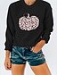 cheap Hoodies &amp; Sweatshirts-Women&#039;s Leopard Pumpkin Sweatshirt Pullover Print Hot Stamping Casual Sports Streetwear Halloween Hoodies Sweatshirts  Wine Red Yellow Gray