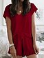 cheap Sleep &amp; Lounge-Women&#039;s 1 set Pajamas Sets Nighty Simple Basic Casual Pure Color Bamboo Home Christmas Party V Neck Gift T shirt Tee Short Sleeve Classic Style Elastic Waistband Shorts Spring Summer White Red Wine
