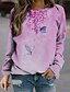 cheap Hoodies &amp; Sweatshirts-Women&#039;s Floral Butterfly Sweatshirt Pullover Print 3D Print Sports Holiday Active Streetwear Hoodies Sweatshirts  Blushing Pink