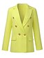 cheap Blazers-Women&#039;s Blazer Vintage Style Solid Color Casual Long Sleeve Coat Business Fall Winter Regular Double Breasted Jacket Green / Daily