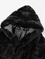 cheap Furs &amp; Leathers-Women&#039;s Faux Fur Coat Daily Fall &amp; Winter Regular Coat Loose Basic Jacket Long Sleeve Solid Colored Gray Black