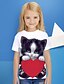 baratos Camisetas &amp; Blusas Para Meninas-Para Meninas 3D Animal Gato Camisa Camiseta Manga Curta Impressão 3D Estilo bonito Básico Poliéster Infantil