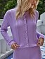 cheap Sweaters &amp; Cardigans-Women&#039;s Sweater Coat Fall &amp; Winter Daily Work Regular Coat Regular Fit Basic Sophisticated Jacket Long Sleeve Solid Colored Purple