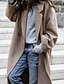 cheap Coats &amp; Trench Coats-Women&#039;s Winter Coat Long Overcoat Double Breasted Lapel Trench Coat with Pockets Thermal Warm Heated Coat Windproof Oversized Outerwear Long Sleeve Fall Khaki Black Green