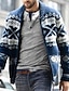 abordables Vêtements Homme-Homme Chandail Cardigan Fermeture éclair Col Rond Epais L&#039;hiver Bleu Marine