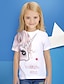 abordables T-shirts et chemisiers pour filles-Fille 3D Animal Chat T-shirt Tee-shirts Manche Courte 3D effet Le style mignon basique Polyester Enfants