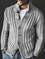 billige Men&#039;s-Herre Bluse Cardigan Sweater Frakke Vintage Stil Y-hals Tyk Vinter Grå Kakifarvet