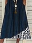 cheap Casual Dresses-Women&#039;s Midi Dress A Line Dress Navy Blue Sleeveless Pocket Print Floral V Neck Spring Summer Casual 2022 Loose S M L XL XXL