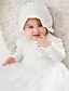 abordables Women&#039;s-Robe bébé Fille Baptême basique Vêtement de rue Polyester Garniture en dentelle Couleur unie Manches Longues Maxi Blanche / L&#039;autume