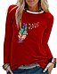 abordables T-shirts-Femme T shirt Tee Animal Plume Noir Blanche Jaune Imprimer manche longue du quotidien Fin de semaine basique Col Rond Standard Automne hiver