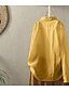 preiswerte Tops in Übergröße-Damen Hemd Bluse Glatt Schwarz Weiß Gelb Langarm Verabredung Basic Brautkleider schlicht Hemdkragen Regular Fit Frühling Herbst