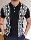 abordables Ropa de Hombre-Hombre Camiseta Estilo retro Medio Primavera verano Negro