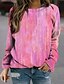 billige Hættetrøjer &amp; sweatshirts-Dame Batikfarvet Sweatshirt bluse Trykt mønster 3D-udskrivning Daglig Sport Aktiv Gade Hættetrøjer Sweatshirts Lyserød