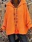cheap Sweaters &amp; Cardigans-Women&#039;s Pullover Sweater Solid Color Knitted Oversize Basic Casual Long Sleeve Loose Regular Sweater Cardigans Fall Winter Hooded Yellow Blushing Pink Orange