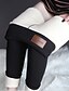 baratos Leggings para Mulheres-Mulheres Calças de lã Tosão Preto Cinzento Básico Cintura Alta Casual / Diário Outono &amp; inverno