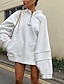 cheap Hoodies &amp; Sweatshirts-Women&#039;s Plain Sweatshirt Pullover Oversized Pocket Quarter Zip Casual Daily Casual Streetwear Hoodies Sweatshirts  White