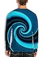 cheap Men&#039;s-Men&#039;s Unisex Tee T shirt Tee Shirt Graphic Prints Spiral Stripe 3D Print Crew Neck Daily Holiday Long Sleeve Print Tops Casual Designer Big and Tall White Blue Purple