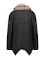 cheap Coats &amp; Trench Coats-Women&#039;s Coat Fall Spring Casual Daily Long Coat Turndown Open Front Warm Regular Fit Chic &amp; Modern Casual Jacket Long Sleeve Fur Trim Solid Color Khaki Black