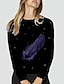 cheap Hoodies &amp; Sweatshirts-Women&#039;s Graphic Prints Feather Sweatshirt Pullover Print 3D Print Daily Sports Active Streetwear Hoodies Sweatshirts  Blue Purple Blushing Pink
