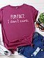abordables T-shirts-Fun fact I don&#039;t care t-shirt pour femme T-shirts à manches courtes avec dire des chemises inspirantes tops (gris foncé, moyen)