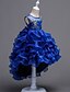 cheap Girls&#039; Dresses-Kids Little Dress Girls&#039; Floral Party Wedding Pegeant Ruffle Green Blue Gray Lace Tulle Princess Dresses Summer 4-13 Years