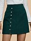 cheap Women&#039;s Clothing-Women&#039;s Vintage Streetwear Skirts Daily Date Solid Colored Corduroy Rivet Wine Khaki Green S M L