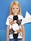 billige T-skjorter og bluser til jenter-Jente 3D Dyr Katt T skjorte T-skjorte Kortermet 3D-utskrift søt stil Grunnleggende Polyester Barn