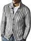 economico Men&#039;s-Per uomo Felpa Cardigan Cappotto del maglione Stile vintage Scollo a Y Spesso Inverno Grigio Kaki