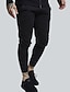 cheap Pants-Men&#039;s Athleisure Sports Print Pants Sweatpants Full Length Pants Micro-elastic Casual Sports Cotton Letter Mid Waist Outdoor Sports Black Light Brown Navy Blue M L XL 2XL / Drawstring / Elasticity