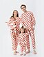 cheap Family Look Sets-Halloween Pajamas Family Look Daily Pumpkin Print Light Yellow Long Sleeve Sweet Matching Outfits / Fall / Winter