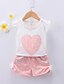 cheap Girls&#039; Clothing Sets-Kid&#039;s Girls&#039; Tank &amp; Cami Shorts Sleeveless 2 Pieces Blue Pink Dusty Rose Dot Bow Cotton Basic Chic &amp; Modern Casual