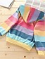 cheap Girls&#039; Jackets &amp; Coats-Kids Girls&#039; Long Sleeve Coat Colorblock Blue Rainbow Zipper Rainbow Active Fall 3-8 Years / Basic / Cotton