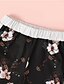 cheap Girls&#039; Clothing Sets-Kids Girls&#039; Clothing Set Long Sleeve 2 Pieces Black Print Floral Street Casual / Daily Cotton Regular Comfort Sports 2-8 Years / Fall / Winter