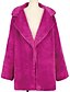 cheap Coats &amp; Trench Coats-Women&#039;s Teddy Coat Fall Winter Spring Daily Date Going out Long Coat Warm Regular Fit Elegant &amp; Luxurious Jacket Long Sleeve Pocket Solid Colored Fuchsia Camel Black