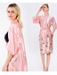 cheap Sleep &amp; Lounge-Women&#039;s Pajamas Robes Gown Bathrobes Nighty Simple Comfort Kimono Robes Animal Crane Satin Party Home Wedding Party V Wire Gift Long Sleeve Fall Spring Belt Included Pink Wine