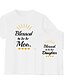 cheap New Arrivals-Tops Cotton Mommy and Me Athleisure Letter Print Gray White Red Short Sleeve Basic Matching Outfits / Summer / Cute