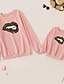 cheap New Arrivals-Mommy and Me Tops Sweatshirt Daily Graphic Leopard Print White Pink Gray Long Sleeve Daily Matching Outfits / Fall / Cute