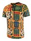 cheap Men&#039;s-Men&#039;s Tee T shirt Shirt Graphic Lattice Tribal 3D Print Crew Neck Casual Daily Short Sleeve Drawstring Tops Lightweight Slim Fit Big and Tall Orange