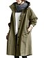 cheap Down&amp; Parkas-Women&#039;s Daily Long Trench Coat with Hood Light Blue