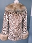 cheap Furs &amp; Leathers-Women&#039;s Coat Fall &amp; Winter Casual / Daily Regular Coat Regular Fit Casual Jacket Others Pattern Leopard print mid-length
