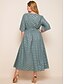 cheap Plus Size Dresses-Women&#039;s Plus Size Solid Color Holiday Dress Bow Crew Neck Half Sleeve Elegant Casual Fall Spring Daily Date Maxi long Dress Dress