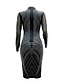 cheap Bodycon Dresses-Women&#039;s Knee Length Dress A Line Dress Black Long Sleeve Sequins Pure Color Turtleneck Fall Winter Party Sexy 2022 S M L XL XXL
